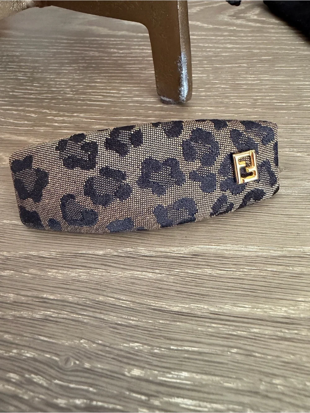 Fendi Vintage Jacquard Animal Print Hair Clip